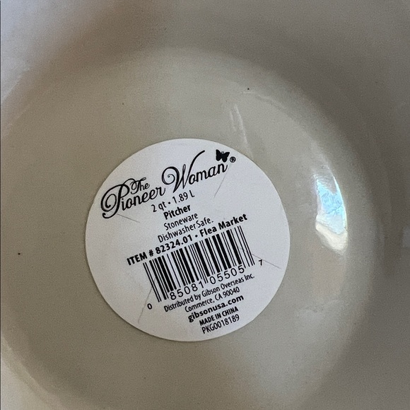 The Pioneer Woman Flea Market White Decorated Floral 2-Quart Pitcher - Picture 10 of 11